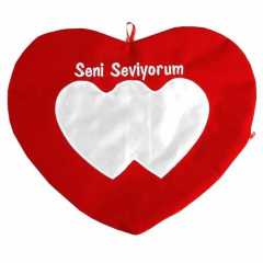 Sublimasyon Kalp Aşk Yastığı - Seni Seviyorum