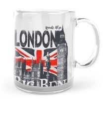 Kişiye Özel London Tasarımlı Cam Kupa Bardak - 3