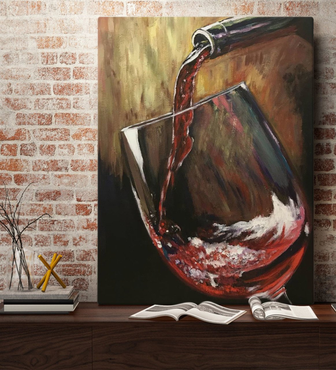 BK Gift Şarap Tasarımlı Kanvas Tablo 70x100cm-2