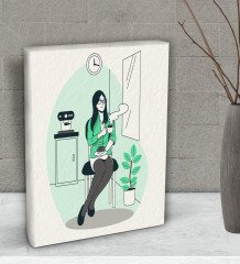 BK Gift Coffee Tasarımlı Dekoratif Mini Kanvas Tablo 15x20cm-28