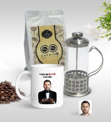 Kişiye Özel Godfather Baba Karikatürlü Kupa & French Press & 250gr Filtre Kahve Hediye Seti-9