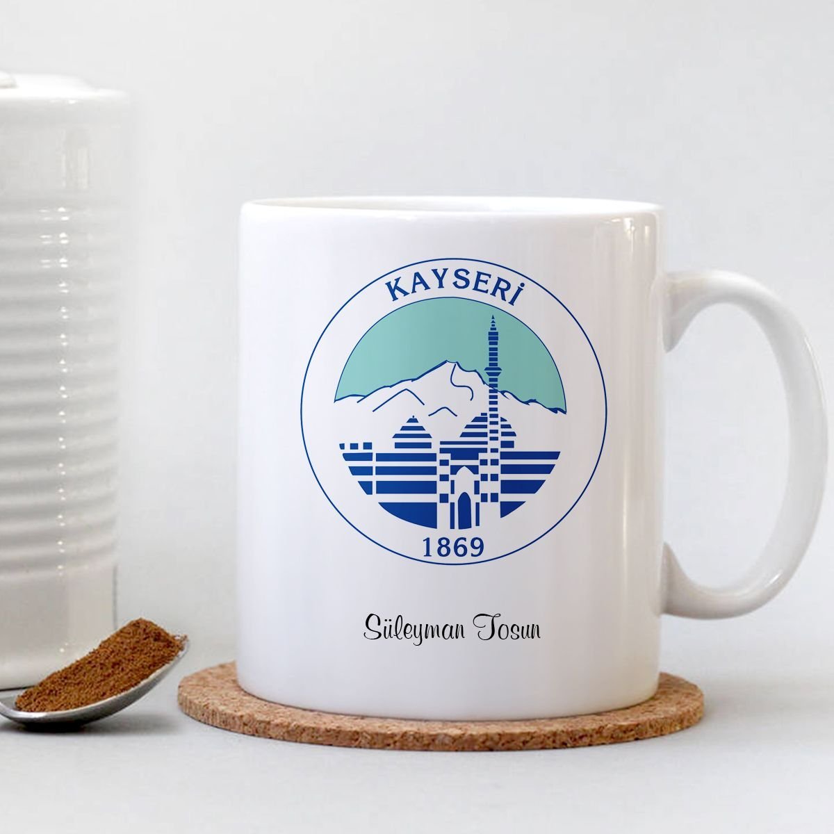 Kişiye Özel Kayseri Beyaz Kupa Bardak - 001