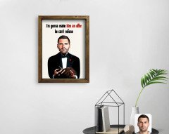 Kişiye Özel Godfather Baba Karikatürlü Doğal Masif Ahşap Çerçeveli Tablo-9