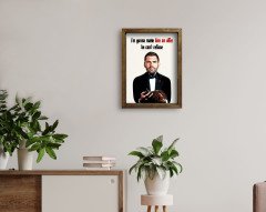 Kişiye Özel Godfather Baba Karikatürlü Doğal Masif Ahşap Çerçeveli Tablo-9