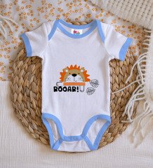 BK Kids Roar Tasarımlı Mavi Bebek Body Zıbın-1