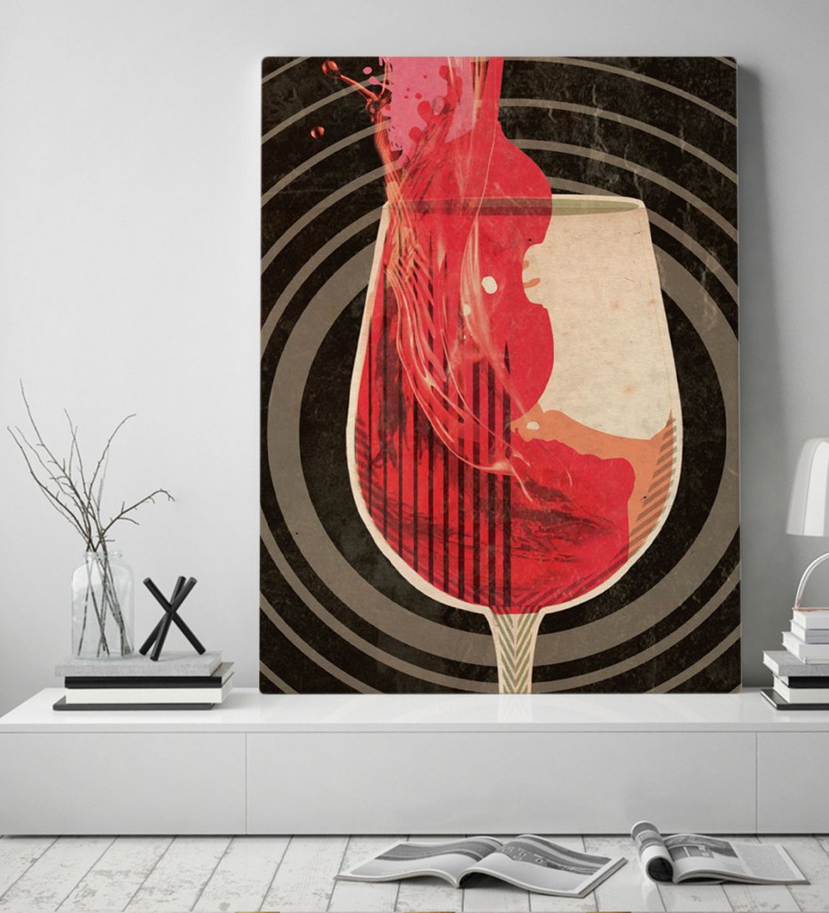 BK Gift Şarap Tasarımlı Kanvas Tablo 50x70cm-3