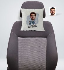 Kişiye Özel İsimli Erkek Radyolojist Karikatürlü Kare Araç Koltuk Yastığı-1