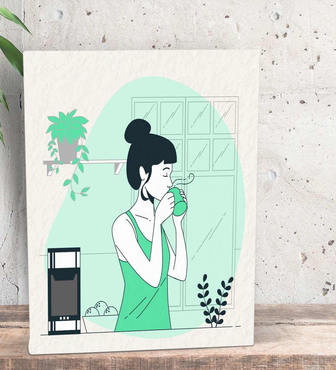 BK Gift Coffee Tasarımlı Dekoratif Mini Kanvas Tablo 15x20cm-30