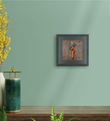 BK Gift African Woman Tasarımlı Ahşap Çerçeveli Taş Duvar Dekoru-2