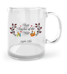 Kişiye Özel Yılın En İyi Öğretmeni Cam Kupa Bardak - 1