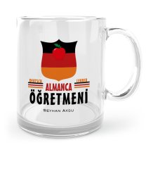 Kişiye Özel Almanca Öğretmeni Cam Kupa Bardak