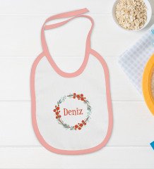 BK Kids Kişiye Özel Harfli İsimli Pembe Bebek Body Zıbın ve Mama Önlüğü Hediye Seti-4