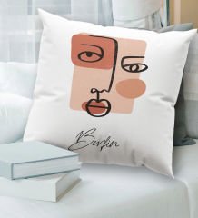 BK Gift Kişiye Özel İsimli Beyaz Kırlent Yastık, Ev Hediyesi, Ev Dekorasyonu, Dekoratif Hediye-1