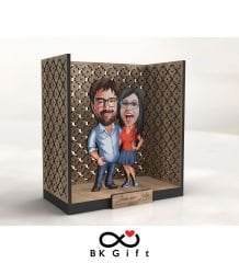 BK Gift Kişiye Özel 3D Ahşap Karikatürlü Çift/Sevgili Bahçe Biblosu, Sevgililer Günü Hediyesi, Doğum Günü Hediyesi, Yıl Dönümü Hediyesi-2