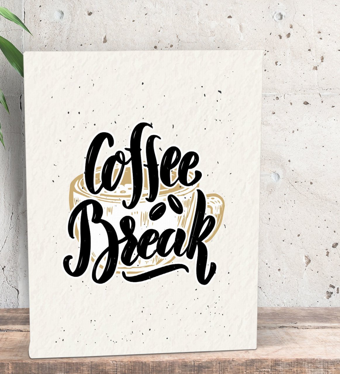 BK Gift Coffee Tasarımlı Dekoratif Mini Kanvas Tablo 15x20cm-45