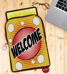 BK Gift Pop Art Tasarımlı Taşınabilir Koruyucu Tablet Kılıfı & Organizer Çanta - Bordo-15