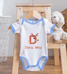 BK Kids Kişiye Özel Mavi Bebek Body Zıbın - Model 110