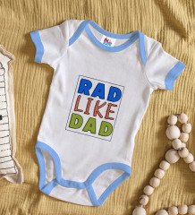 BK Kids Rad Like Dad Tasarımlı Mavi Bebek Body Zıbın-1