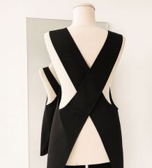 BK Gift Kişiye Özel İsimli Çapraz Askılı Siyah Mutfak Önlüğü - 14, Aşçı Önlüğü, Şef Önlüğü, Anneye Hediye