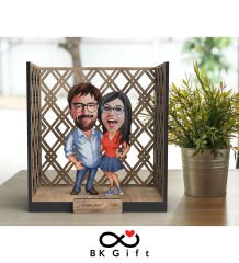 BK Gift Kişiye Özel 3D Ahşap Karikatürlü Çift/Sevgili Bahçe Biblosu, Sevgililer Günü Hediyesi, Doğum Günü Hediyesi, Yıl Dönümü Hediyesi-4