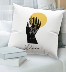 BK Gift Kişiye Özel İsimli Beyaz Kırlent Yastık, Ev Hediyesi, Ev Dekorasyonu, Dekoratif Hediye-4