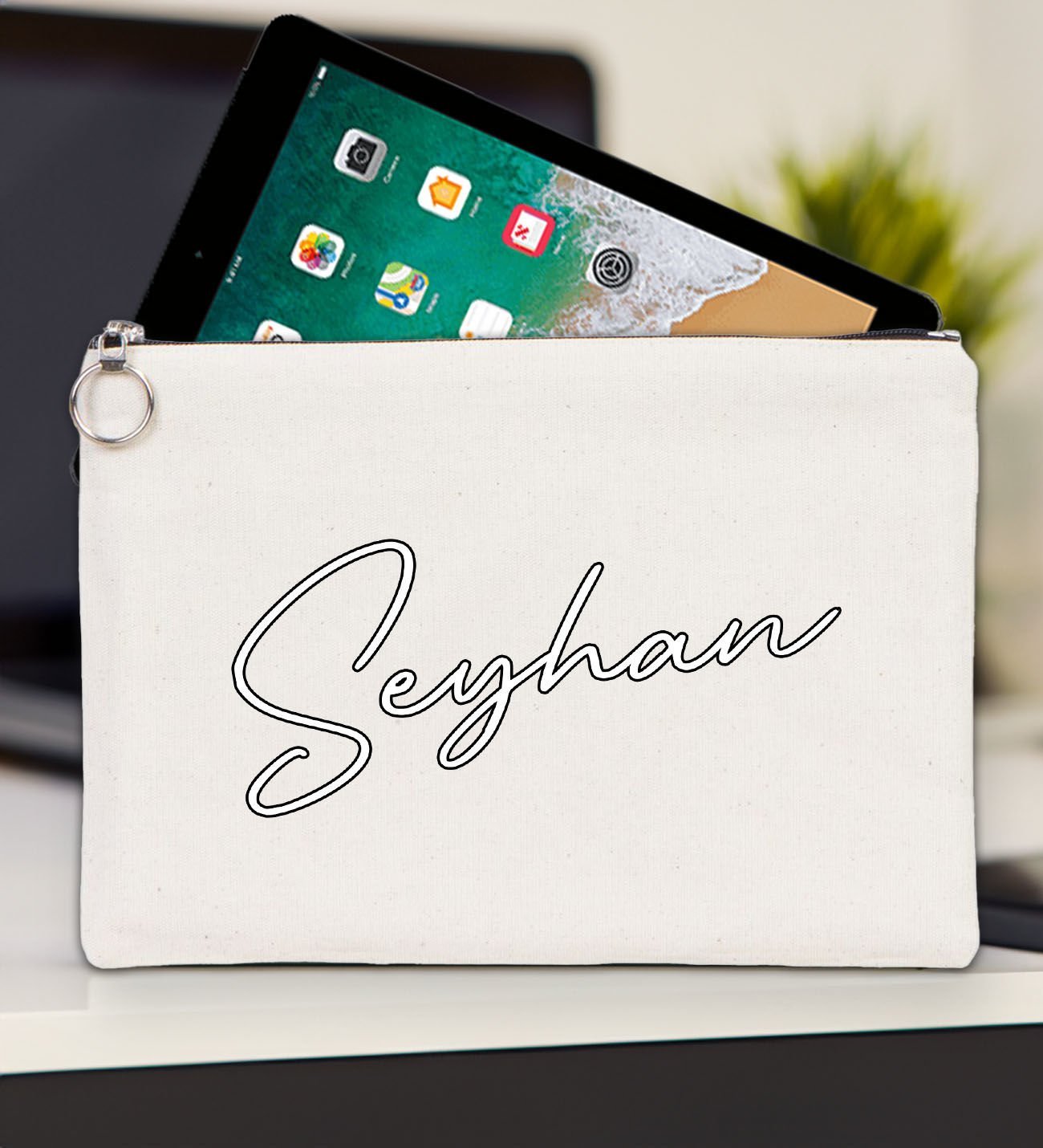 BK Gift Kişiye Özel İsimli-6 Tablet Çantası 30x21cm, Ipad Çantası, Baskılı Tablet Kılıfı