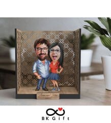 BK Gift Kişiye Özel 3D Ahşap Karikatürlü Çift/Sevgili Bahçe Biblosu, Sevgililer Günü Hediyesi, Doğum Günü Hediyesi, Yıl Dönümü Hediyesi-5