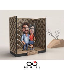 BK Gift Kişiye Özel 3D Ahşap Karikatürlü Çift/Sevgili Bahçe Biblosu, Sevgililer Günü Hediyesi, Doğum Günü Hediyesi, Yıl Dönümü Hediyesi-5