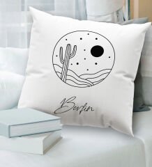 BK Gift Kişiye Özel İsimli Beyaz Kırlent Yastık, Ev Hediyesi, Ev Dekorasyonu, Dekoratif Hediye-5