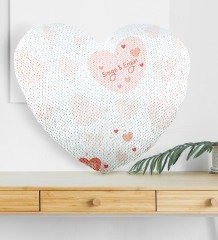 Kişiye Özel Sevgililer Günü Gümüş Yaldız Sihirli Kalp Yastık - 58