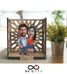 BK Gift Kişiye Özel 3D Ahşap Karikatürlü Çift/Sevgili Bahçe Biblosu, Sevgililer Günü Hediyesi, Doğum Günü Hediyesi, Yıl Dönümü Hediyesi-6