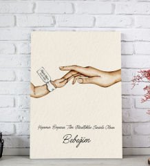 BK Gift Kişiye Özel El Ele Tutuşan Anne-Çocuk Tasarımlı Renkli Kanvas Tablo-1 20x30, Anneye Hediye, Yeni Doğum Hediyesi