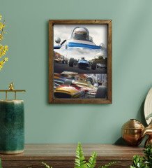 BK Gift Formula 1 Tasarımlı Doğal Masif Ahşap Çerçeveli Tablo 45x65cm-9