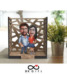 BK Gift Kişiye Özel 3D Ahşap Karikatürlü Çift/Sevgili Bahçe Biblosu, Sevgililer Günü Hediyesi, Doğum Günü Hediyesi, Yıl Dönümü Hediyesi-7