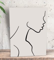 BK Gift Side Woman Tasarımlı Dekoratif Mini Kanvas Tablo 15x20cm-1