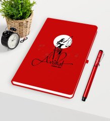 Kişiye Özel Avukat Temalı Kırmızı Defter Kalem Seti - 10