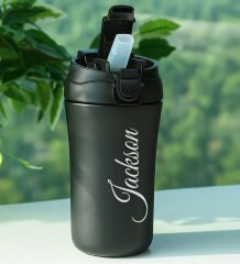 BK Gift Kişiye Özel İsimli Pipetli Çelik Termos 400ML, Arkadaşa Hediye, Sevgiliye Hediye, Yeni İş Hediyesi