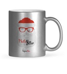 Kişiye Özel Noel Baba Mutlu Yıllar Gümüş Yaldızlı Kupa Bardak - 3