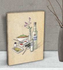 BK Gift Rakı Tasarımlı Dekoratif Mini Kanvas Tablo 15x20cm-2
