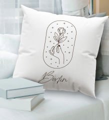 BK Gift Kişiye Özel İsimli Beyaz Kırlent Yastık, Ev Hediyesi, Ev Dekorasyonu, Dekoratif Hediye-9