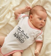 BK Kids The Princess Has Arrived Tasarımlı Pembe Bebek Body Zıbın-1