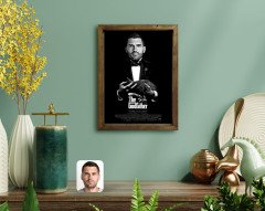 Kişiye Özel Godfather Baba Tasarımlı Doğal Masif Ahşap Çerçeveli Tablo 45x65cm-10