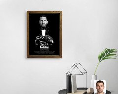 Kişiye Özel Godfather Baba Tasarımlı Doğal Masif Ahşap Çerçeveli Tablo 45x65cm-10