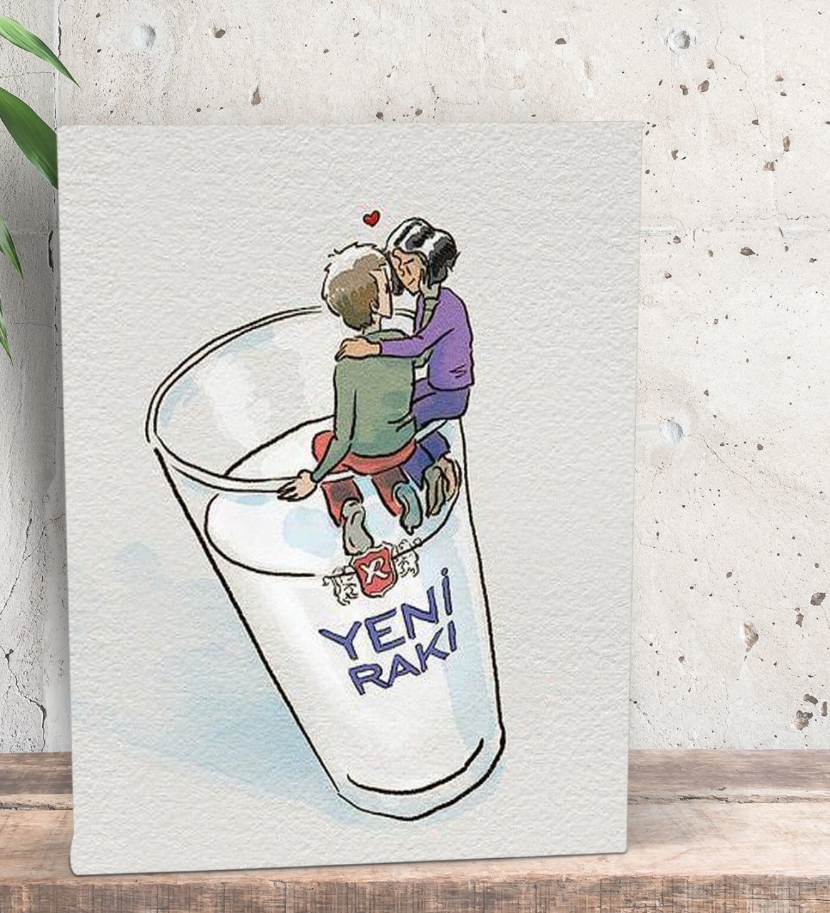 BK Gift Rakı Tasarımlı Dekoratif Mini Kanvas Tablo 15x20cm-3