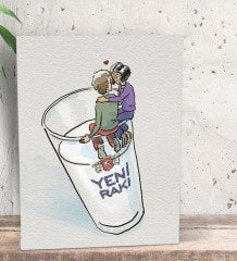 BK Gift Rakı Tasarımlı Dekoratif Mini Kanvas Tablo 15x20cm-3