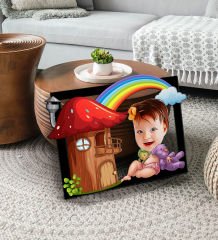 BK Gift Kişiye Özel Bebek Karikatürlü 3D Ahşap Tablo-1