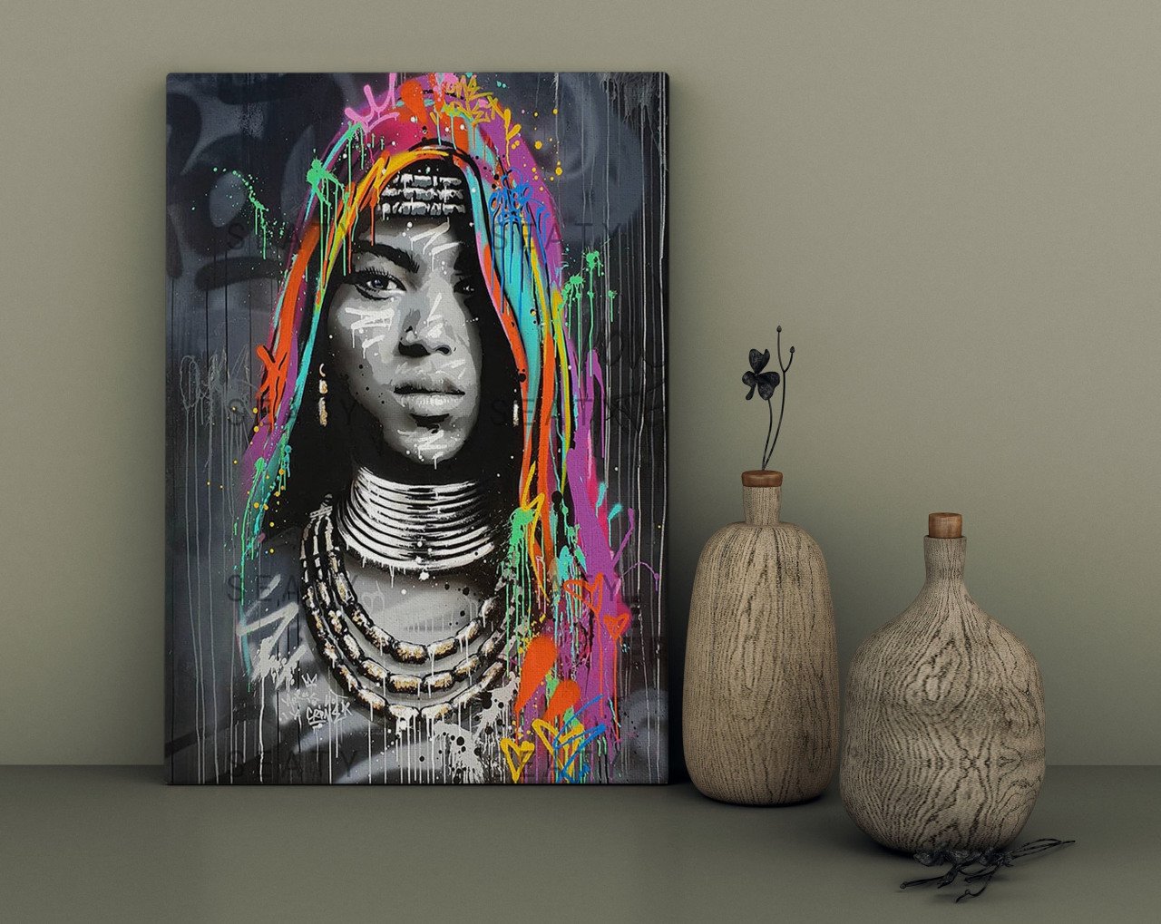 BK Home African Woman Tasarımlı Kanvas Tablo 30x50cm-1