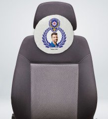 Kişiye Özel İsimli Fotoğraflı Polis Tasarımlı Yuvarlak Araç Koltuk Yastığı-4