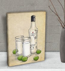 BK Gift Rakı Tasarımlı Dekoratif Mini Kanvas Tablo 15x20cm-6