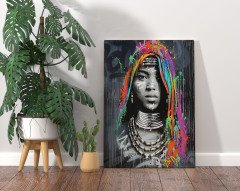 BK Home African Woman Tasarımlı Kanvas Tablo 70x100cm-1